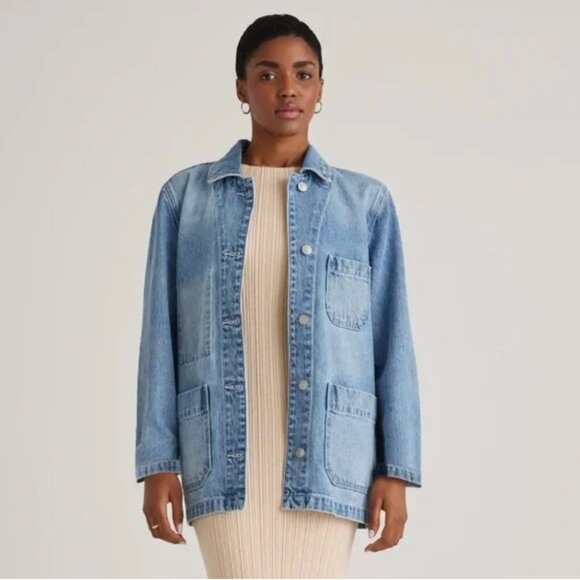Quince Women's Denim Chore Jacket | NWT | Size M | Indigo Blue - Picture 1 of 6